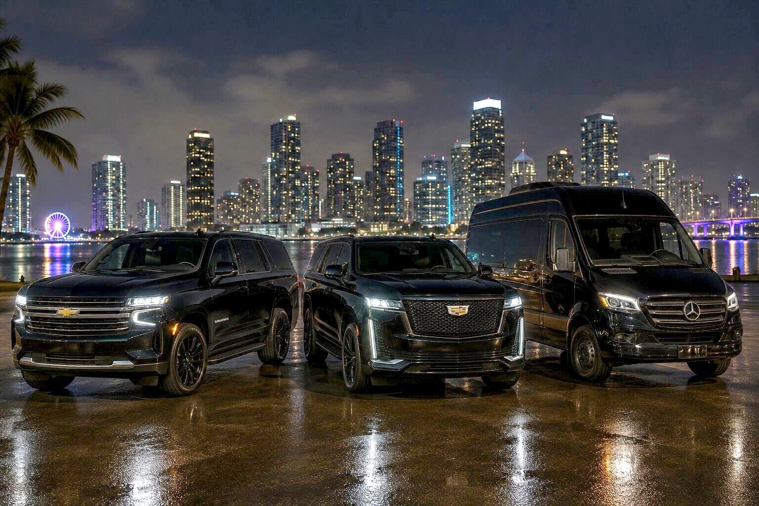 The Opulent fleet against the Miami skyline